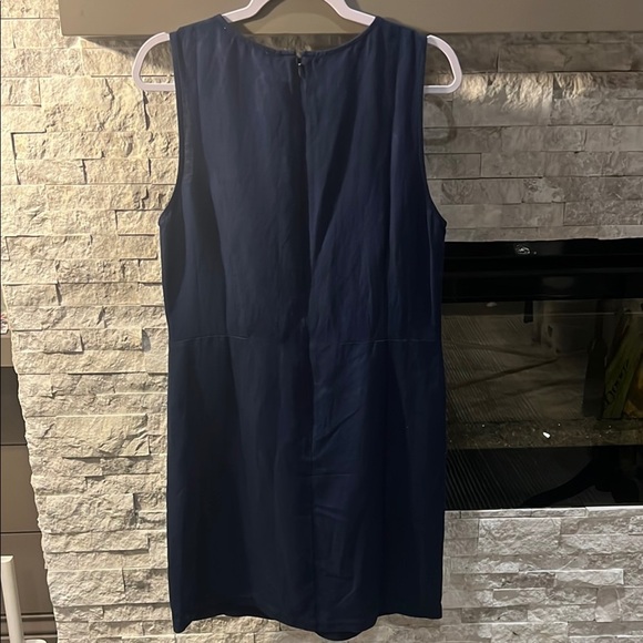 NWT LOFT Blue Linen Blend Sheath Dress size 12 - Picture 8 of 11